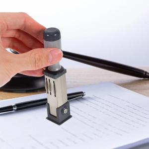 1세트 날짜 롤링 스탬프 문서 파일용 금속 핸드헬드 스탬퍼 홈 오피스 휴대용 투명 인쇄 다용도 스탬퍼