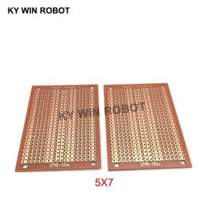 2 개/몫 DIY 프로토 타입 종이 PCB 범용 실험 매트릭스 회로 기판 두 구멍 세 연결 구멍 단일 구멍 5x7CM