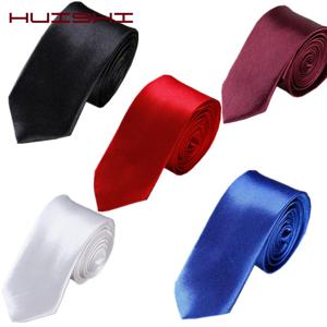 HUISHI 슬림 파티 넥타이 남성용 솔리드 컬러 넥타이 Mens Narrow Cravat 5cm 너비 38 색상 로얄 블루 옐로우 골드 파티 용