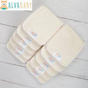 10pcs Alvababy 5 레이어 대나무 삽입 유기 항균 재사용 가능한 아기 천 기저귀 삽입