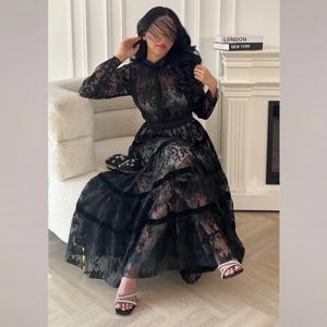 Jiayigong 맞춤형 무도회 레이스 웨딩 파티, A 라인 하이 칼라, 맞춤형 가운, 미디 드레스