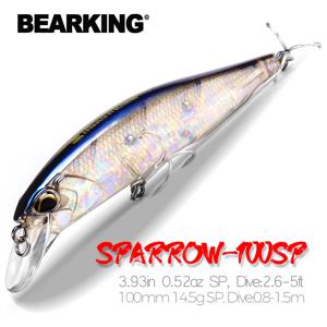 Bearking 10cm 15g 핫 모델 낚시는 미노우 품질 전문 미노우 깊이 0.8-1.5m 선택을 위한 하드 미끼 14색을 미끼로 사용합니다.