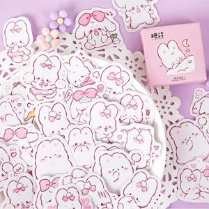 45 개/상자 귀여운 토끼 매일 Kawaii 장식 스티커 플래너 Scrapbooking 편지지 한국어 일기 스티커