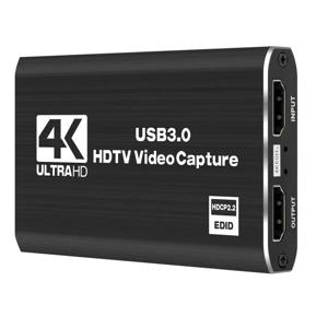 4K USB 3.0 비디오 캡처 카드, HDMI 호환 HDTV 레코더 그래버 (게임 녹화, PC, 게임 오디오 및 마이크용)