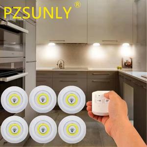 캐비닛 조명 아래 LED 무선 원격 제어 디밍이 가능한 옷장 홈 침실 주방 옷장 조명 3W 슈퍼 밝은 야간 조명