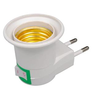 E27 LED 조명 램프 전구 소켓 베이스 홀더 EU/US 플러그 어댑터 ON/OFF 스위치 흰색