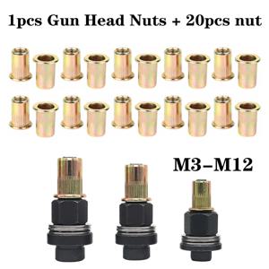 21pcs 리벳 너트 도구 핸드 리벳 너트 헤드 간단한 설치 수동 리베 터 너트 용 리브 너트 도구 M3 M4 M5 M6 M8 M10