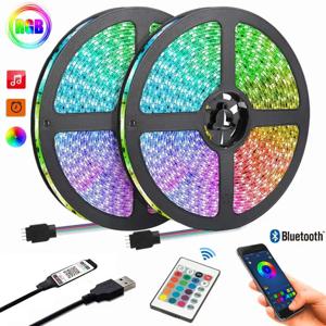 USB 5V LED 조명 앱 및 24키 리모컨 RGB 플렉시블 테이프 다이오드 조명 (TV 배경 조명용)