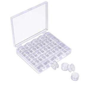 25Pcs 명확한 재봉틀 보빈 스풀 빈 보빈 스풀 홈 재봉 액세서리 도구에 대 한 플라스틱 스토리지 박스 AA7650