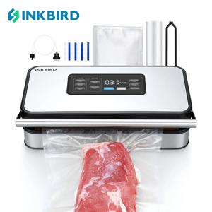 INKBIRD INK-VS04 대형 진공기 건조 습식 액상 식품 밀폐 포장, 주방 식품 보관 씰 내장 커터 및 보관 가방