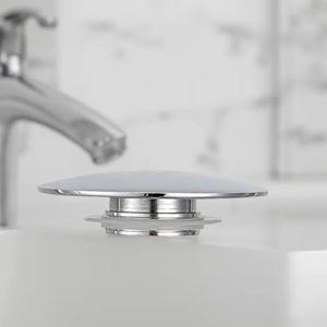 실버 크롬 세면대 배수구 플러그 66mm 팝업 캡 클릭 클락 푸시 버튼 교체 부품 (욕실 싱크대 배수구 마개)