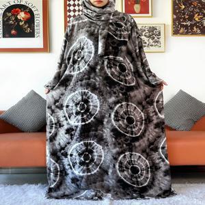 새로운 이슬람 타이 드라이 코튼 레이디 Abaya 라마단기도 의류 두바이 터키 중동 Femme 가운 느슨한 아프리카 드레스 Turban 공동