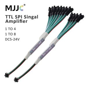 WS2811 WS2812B SK6812 용 TTL LED 증폭기 리피터 3Pin 주소 지정 가능 RGBIC 따뜻한 흰색 경마 LED 스트립 문자열 DC 5V-24V