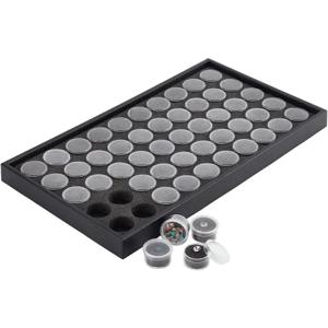 1 세트 50 보석 디스플레이 케이스 다이아몬드 보석 보관 상자 작은 라운드 플라스틱 용기 상자 거품과 보석 주최자 컨테이너