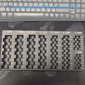 유로 동전 보관함 자체 계산 느슨한 동전 홀더 분류기 수집기 8 변경 종파 계산원 소매점 돈 금고