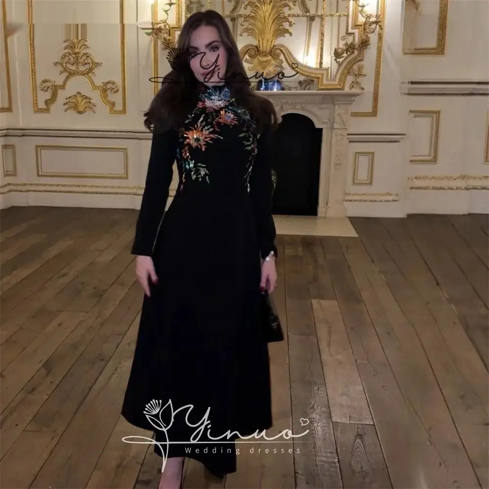 맞춤형 정장 드레스 여성 파티 행사 댄스 파티 가운 스쿠프 넥 라인 a 라인 바닥 길이 스커트 Applique Bespoke