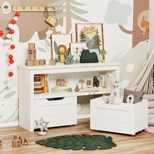 남아 여아용 서랍형 장난감 정리함, 바퀴 달린 바닥 장난감 보관함 및 개방형 선반, 아기방용 수납함