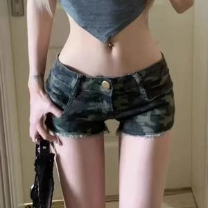 위장 데님 반바지 여성 슬림 스키니 청바지 짧은 바지 봄 여름 패션 높은 Eleatic 핫 반바지 소녀 캐주얼 반바지