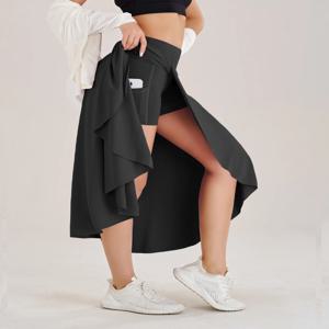 여름 여성 골프 테니스 댄스 피트니스 롱 스커트 속건 무지 여성 안감 하이웨이스트 롱 스커트 반바지