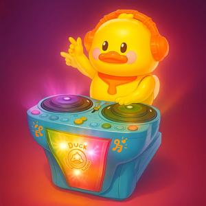 빛나는 DJ 콘솔을 갖춘 전기 춤추는 오리 - 인터랙티브 음악, 동작 감지, 점멸등 및 음향 효과 |   이상적인 선물