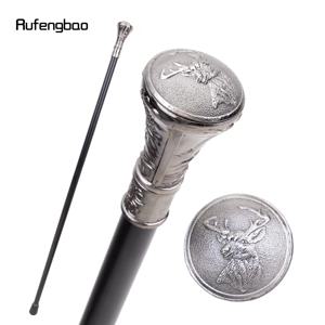 시카 사슴 머리 토템 레리프 단일 관절 지팡이 장식 코스프레 파티 패셔너블 워킹 케인 할로윈 크로시어 93cm