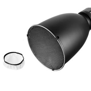 11인치 45 °   보웬스 마운트 스튜디오 플래시용 60도 허니콤 그리드가 있는 망원 반사판 디퓨저 램프 쉐이드 디쉬