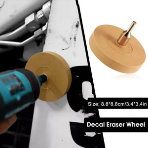 새로운 90mm 데칼 제거 지우개 휠 자동차 데칼 비닐 테이프 접착제 제거 휠 드릴용 고무 지우개 청소 도구