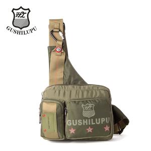 구실럽 헨리 남성용 아웃도어 캐주얼 크로스백 한국 스타일 사이클링 백 키 폰 가슴가방 옥스포드 천 지퍼 솔리드 컬러