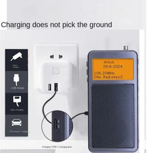 다기능 미니 휴대용 블루투스 라디오 음악 플레이어 알람 시계 DSP FM 스테레오 라디오 내장 스피커 충전식