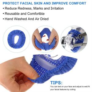 재사용 가능한 CPAP 비강 마스크 라이너 부드럽고 통기성 있는 원단 풀 페이스 마스크 쿠션 편안한 원 사이즈 맞춤형 CPAP 마스크 쿠션