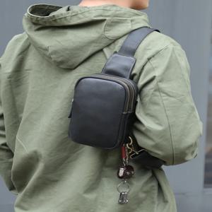 플레이 그랜드파더 천연 가죽 체스트 백 남성 캐주얼 스포츠 싱글 숄더백 트렌디 브랜드 프론트 크로스바디 백 탑 레이어 소가죽 소형 백팩