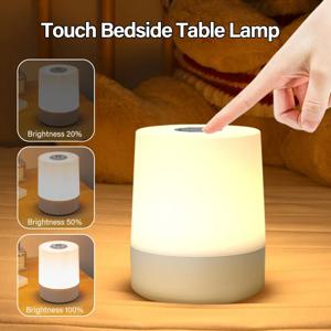 터치 나이트 램프 USB LED 램프 리모컨 스위치 충전식 세 가지 색상 조명 침실 휴대용 테이블 침대 옆 나이트 램프