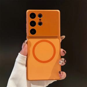 삼성 갤럭시 S26 플러스 S25 S24 S23 울트라용 맥세이프 마그네틱 폰 케이스 대형 창문 프로스트 충격 방지 보호 커버