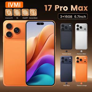 IVMI 17Pro Max 스마트폰 안드로이드 10.0 듀얼심 6.7인치 디스플레이 3GB 램 16GB 롬 와이파이 블루투스 플레이 스토어 4G 소형 휴대폰