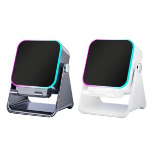 5 in 1 자동 유도 무선 인덕션 스피커 8가지 모드 RGB 조명 HIFI 사운드 휴대용 폰 홀더