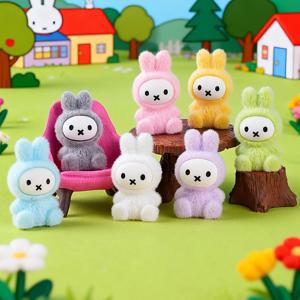 귀여운 플로킹 앉아있는 피규어 블라인드 박스 액세서리, 트렌디한 장난감, 블라인드 박스, 블라인드 백, 열쇠고리, 데스크탑 생일 선물