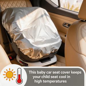 아기 카시트 차양 커버, 유아용 카시트 열 차단 커버, 아기 시트를 시원하게 유지하고, 열과 자외선을 차단합니다