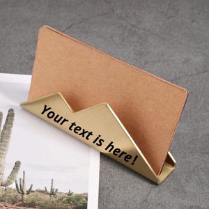 산 모양 맞춤형 텍스트 명함 홀더 레이저 각인 맞춤형 명함 케이스 금속 개인 맞춤형 명함 스탠드