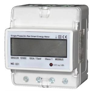 4P 태양광 패널 DC 에너지 미터 75mV 외부 션트 DC 0-1000V Din 레일 에너지 미터 EV 충전기 200A/75mV