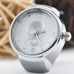 창의적이고 개인화된 석영 합금 원형 다이얼 해골 모양 시계(남녀 공용) 재미있는 할로윈 선물 시계