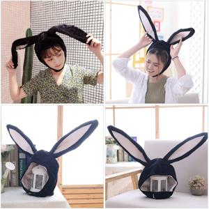 2Pcs 토끼 귀 후드 귀여운 탄성 토끼 모자 파티 댄스 음악 축제 생일 사진 소품 남여 의상