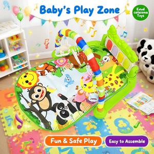 아기 놀이 음악 랙 플레이 매트, 어린이 피아노 키보드 카펫 짐, 기어다니기 활동용 아기 러그, 유아용 조기 교육 장난감 선물