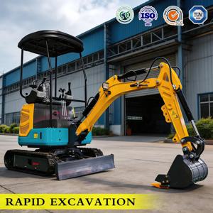 2톤 미니 굴삭기 다기능 버킷, 오거, 브레이커 포함 쿠보타 엔진 CE EPA 유로 5 소형 유압 굴착기 무료 배송