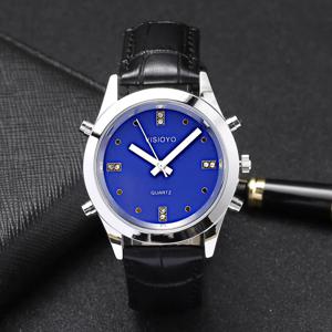 이탈리아어 말하는 시계 알람 Funtion, 블루 다이얼