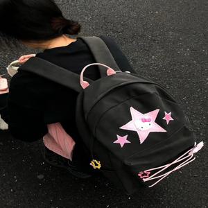 Sanrio kawaii Y2k 스트랩 배낭 애니메이션 여성용 가방 헬로 키티 대용량 Schoolbag 대학생을위한 학교 배낭