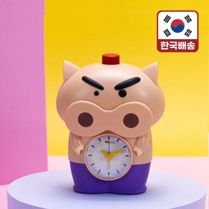 (LETO) 짱구 부리부리 탁상 알람 시계 책상 무소음 아날로그 시계 캐릭터 CSC-A02