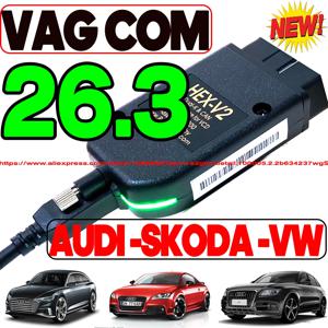 2026 업데이트 V26.3 Vag com 진단 업데이트 온라인 무제한 VIN 지원 VAG HEX-V2 USB 인터페이스 코딩 기능 VCDS 툴