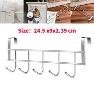 볼드 스테인리스 스틸 5단 걸이형 캐비닛 도어 후크 5개 24.5x9x2.39cm 소형 도어 후크 룸 옷 수건 보관 홀더