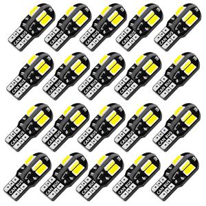 10/20PCS W5W T10 LED 전구 Canbus 5730 8SMD 12V 6000K 194 168 LED 자동차 인테리어지도 돔 조명 주차 조명 자동 신호 램프