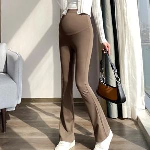 출산 바지 임산부 요가 플레어 바지 여름 얇은 착용 캐주얼 얇은 상어 바지 봄과 여름 새로운 출산 바지